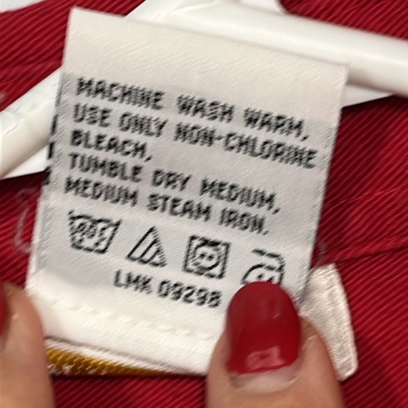 Roaman’s RED COTTON Button Up shirt COLLARED LONG cotton JACKET flap pockets 1XL - Picture 7 of 10